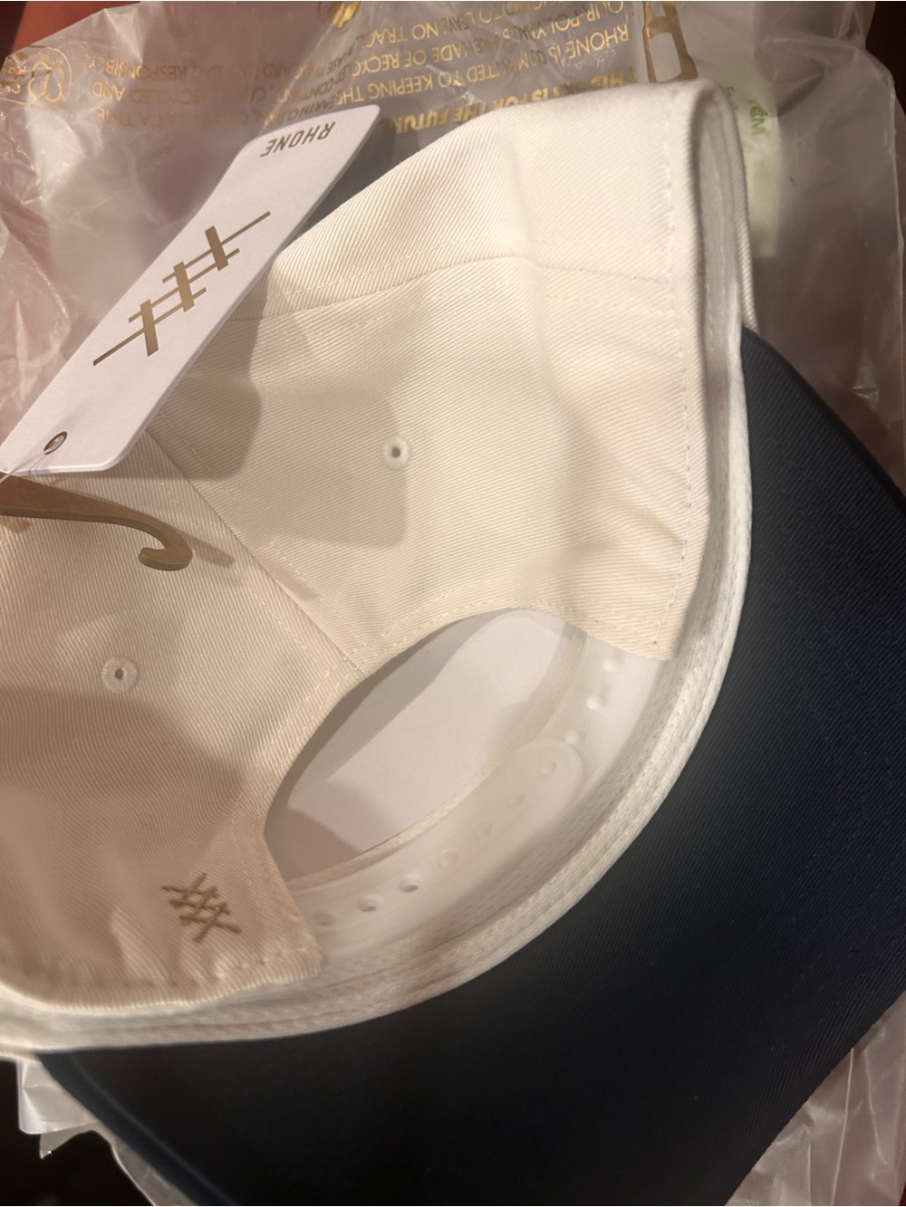 RHONE Two-Tone off White and Navy Baseball Cap trucker hat - Picture 3 of 5